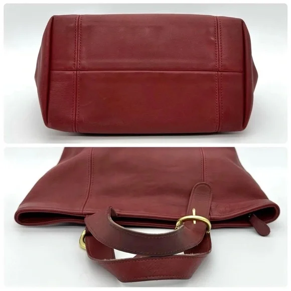 Coach Red Leather Tote Bag - Picture 5 of 10